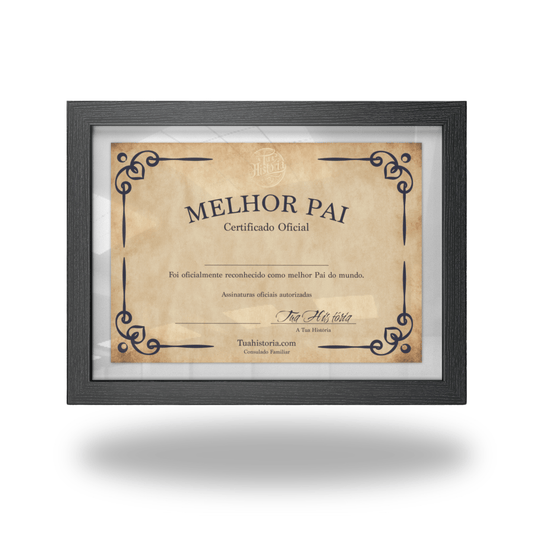 Certificado Melhor Pai - A tua História